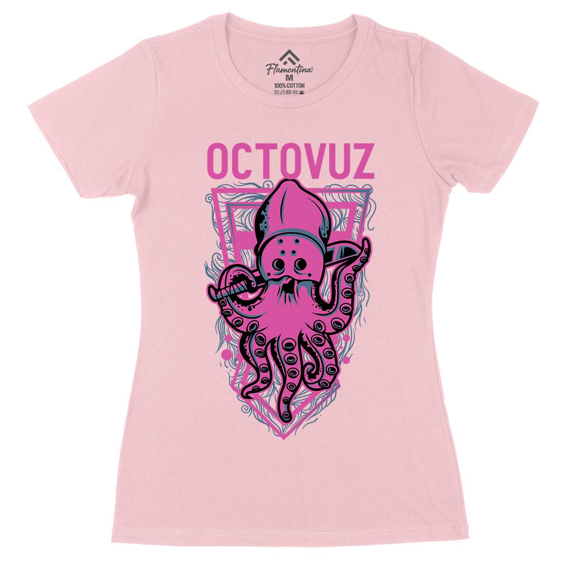 Octopus Womens Organic Crew Neck T-Shirt Horror D820