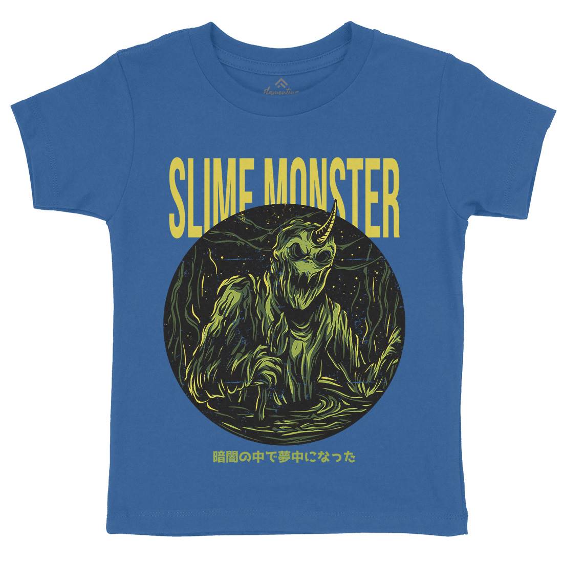 Slime Monster Kids Organic Crew Neck T-Shirt Horror D822