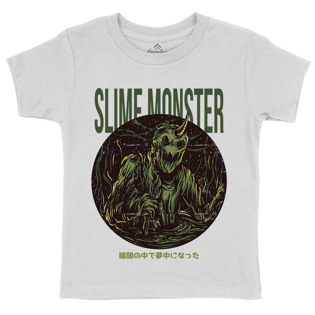 Slime Monster Kids Crew Neck T-Shirt Horror D822