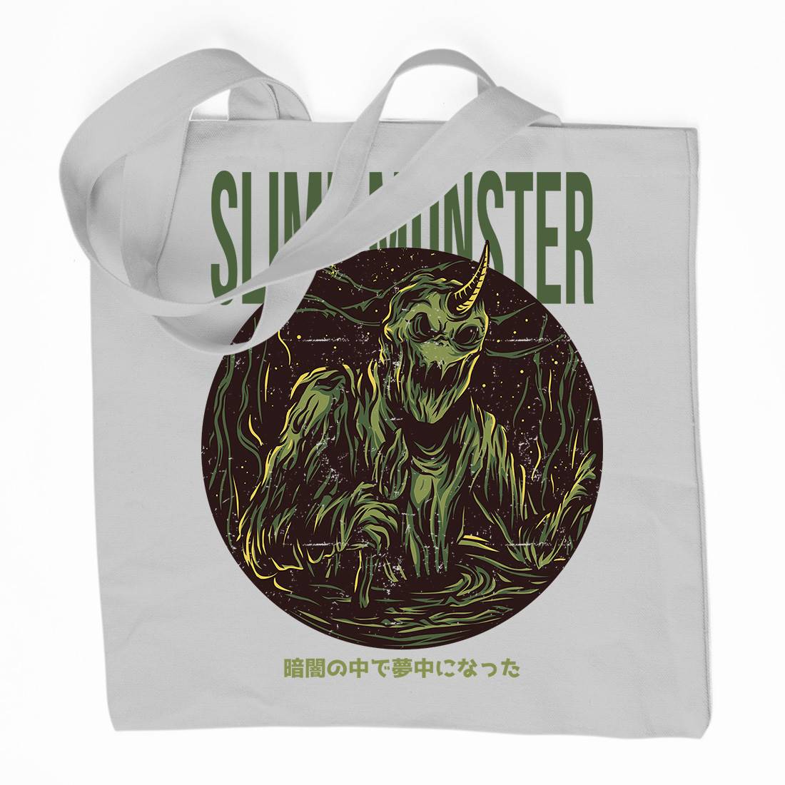 Slime Monster Organic Premium Cotton Tote Bag Horror D822