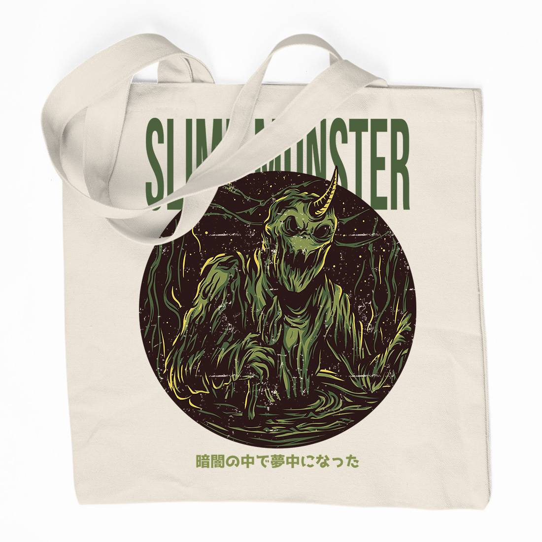 Slime Monster Organic Premium Cotton Tote Bag Horror D822