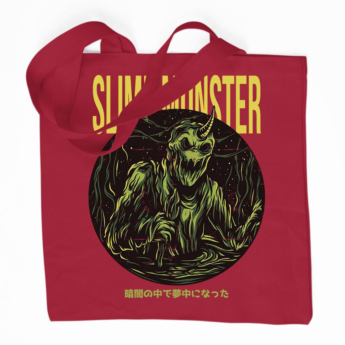 Slime Monster Organic Premium Cotton Tote Bag Horror D822