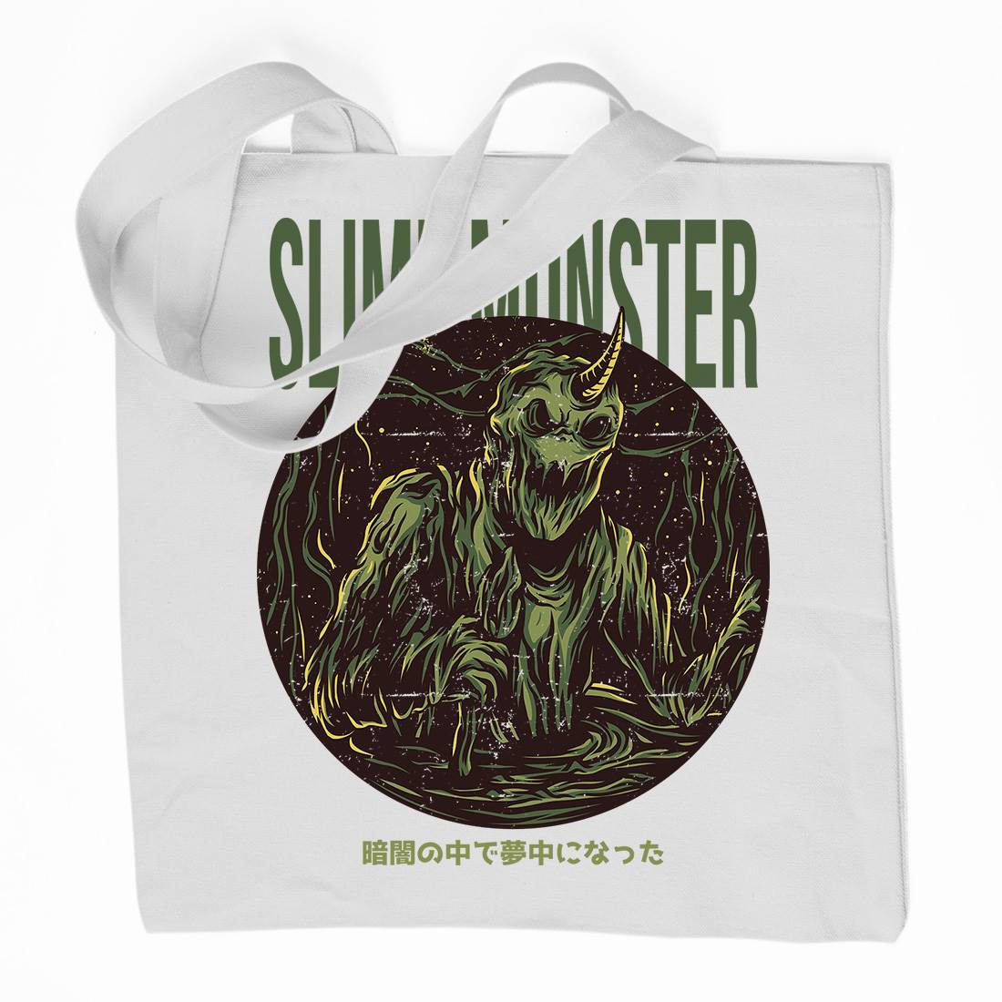 Slime Monster Organic Premium Cotton Tote Bag Horror D822