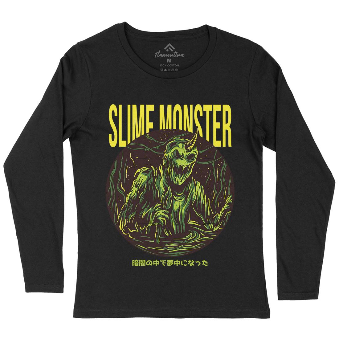 Slime Monster Womens Long Sleeve T-Shirt Horror D822