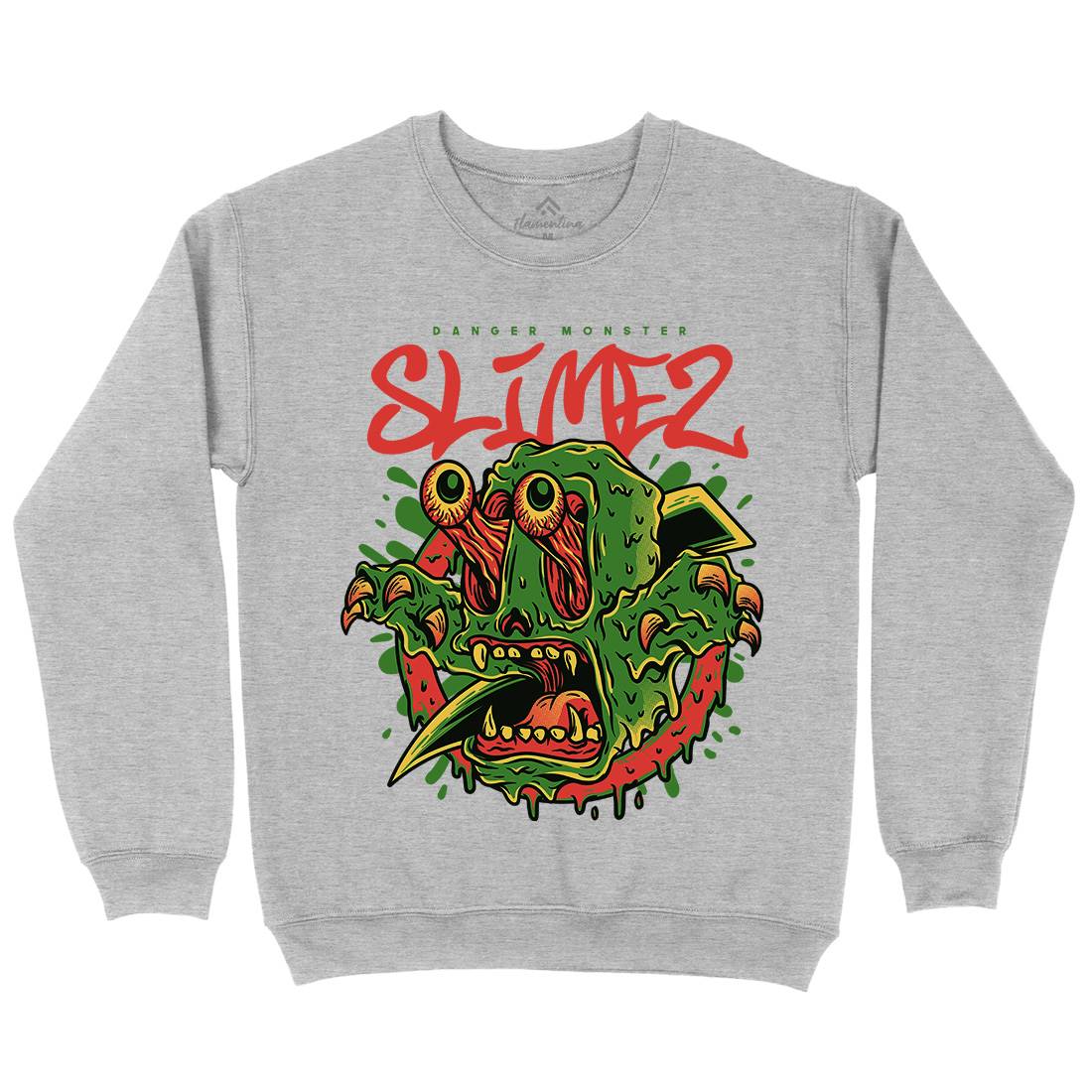 Slime Monster Mens Crew Neck Sweatshirt Horror D823