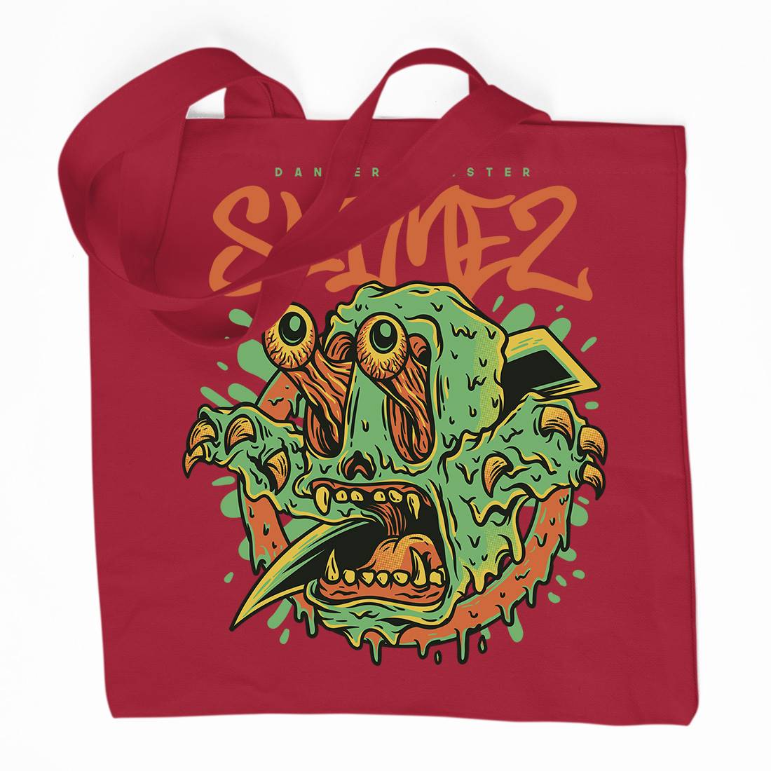 Slime Monster Organic Premium Cotton Tote Bag Horror D823