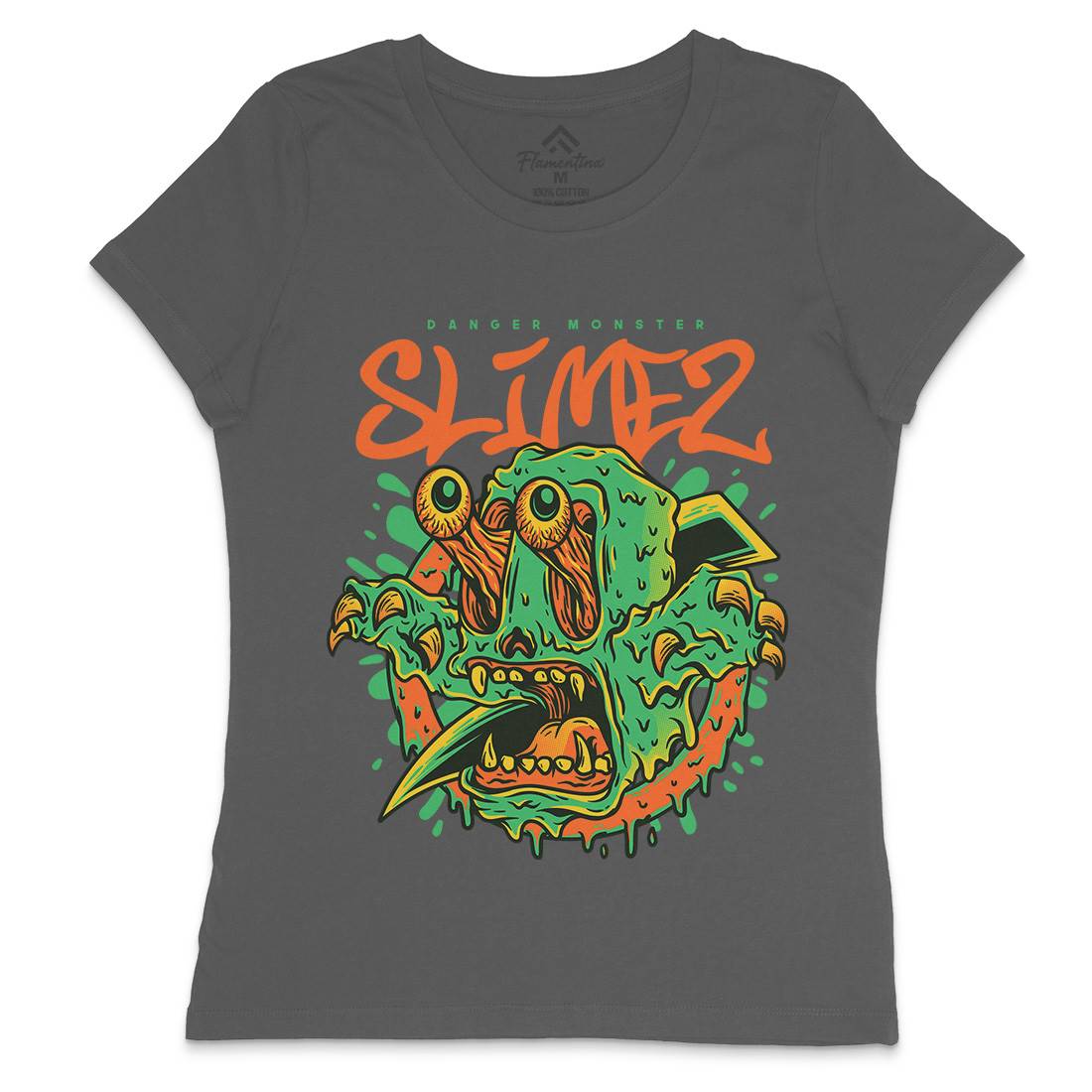 Slime Monster Womens Crew Neck T-Shirt Horror D823
