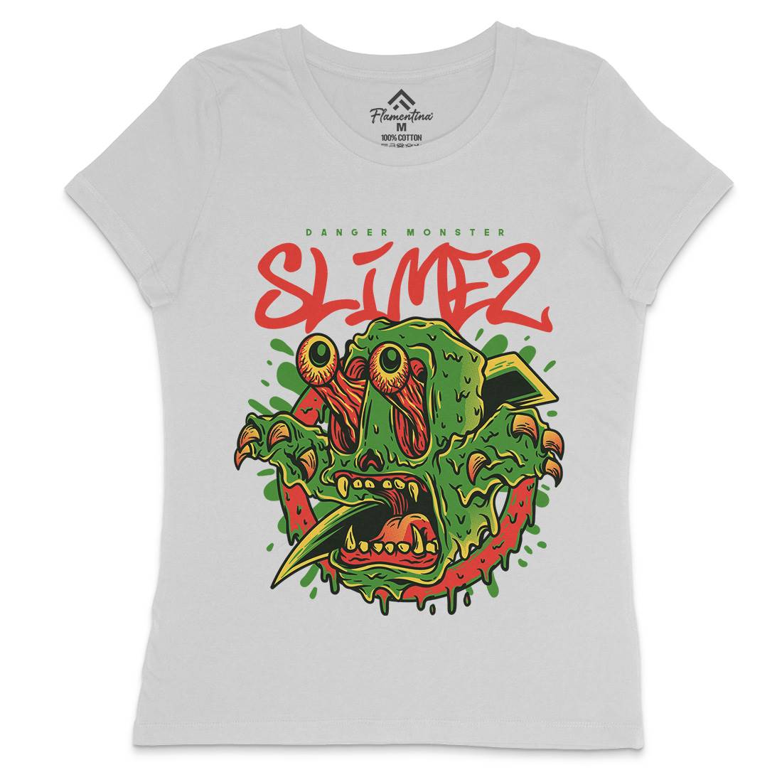 Slime Monster Womens Crew Neck T-Shirt Horror D823