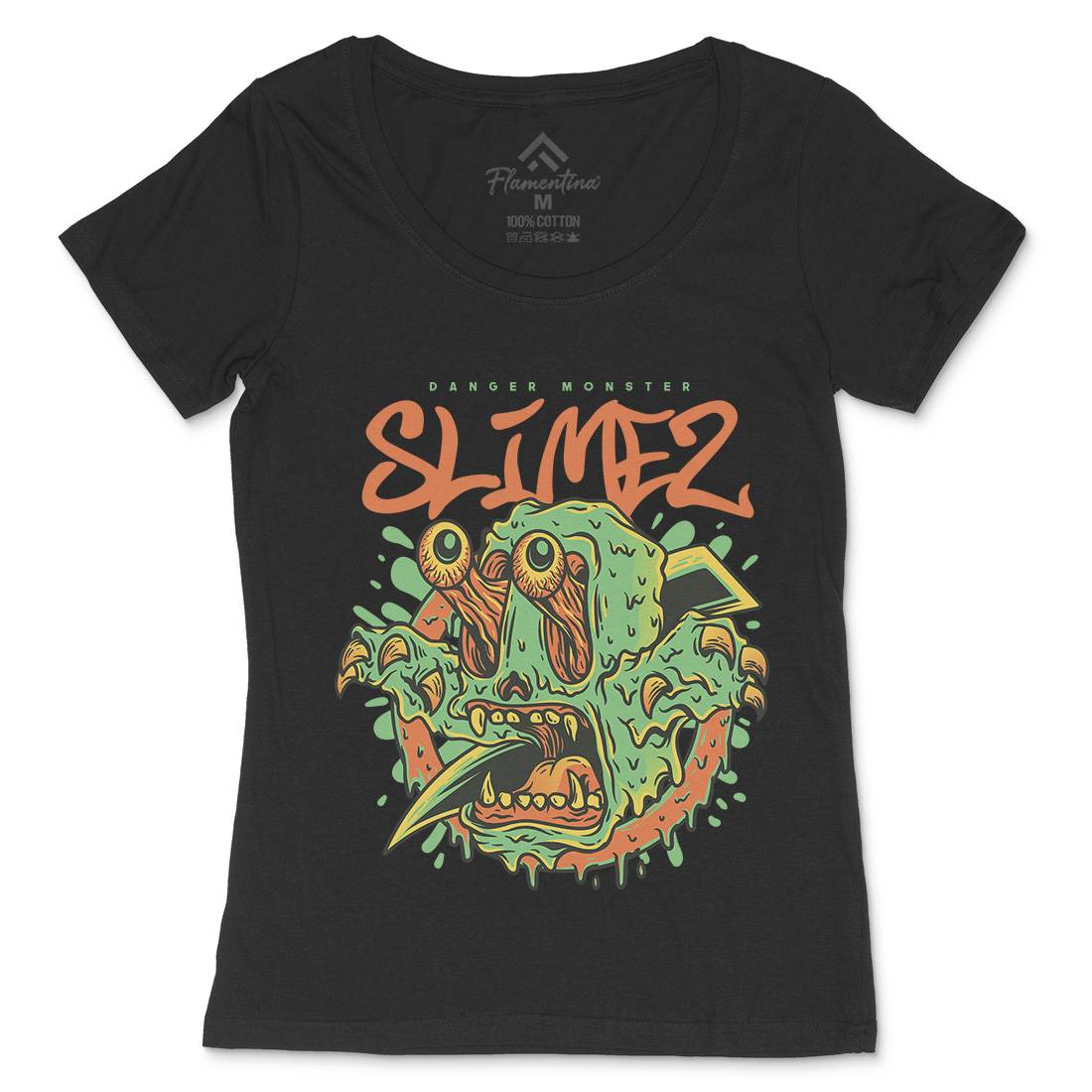 Slime Monster Womens Scoop Neck T-Shirt Horror D823