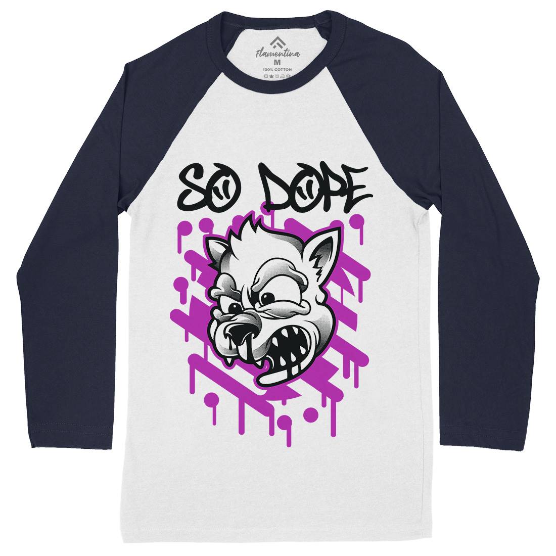 So Dope Wolf Mens Long Sleeve Baseball T-Shirt Animals D825