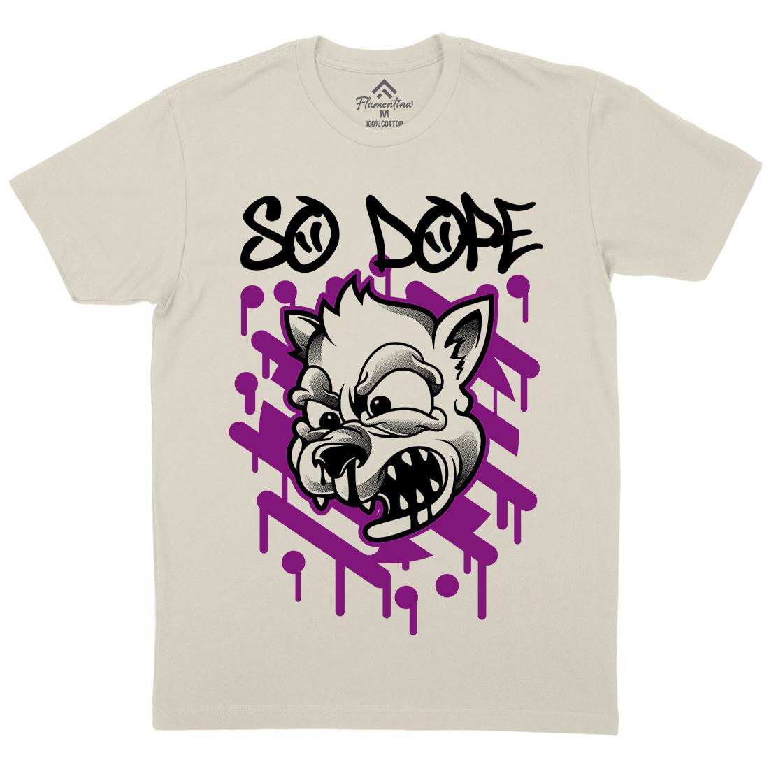 So Dope Wolf Mens Organic Crew Neck T-Shirt Animals D825