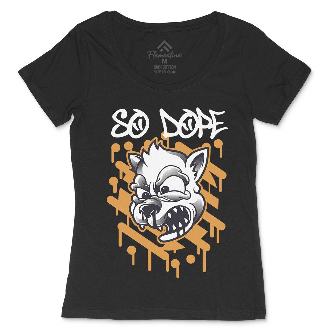 So Dope Wolf Womens Scoop Neck T-Shirt Animals D825