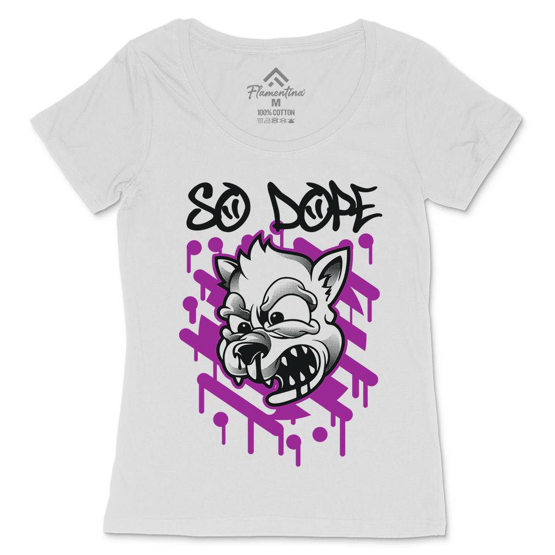 So Dope Wolf Womens Scoop Neck T-Shirt Animals D825