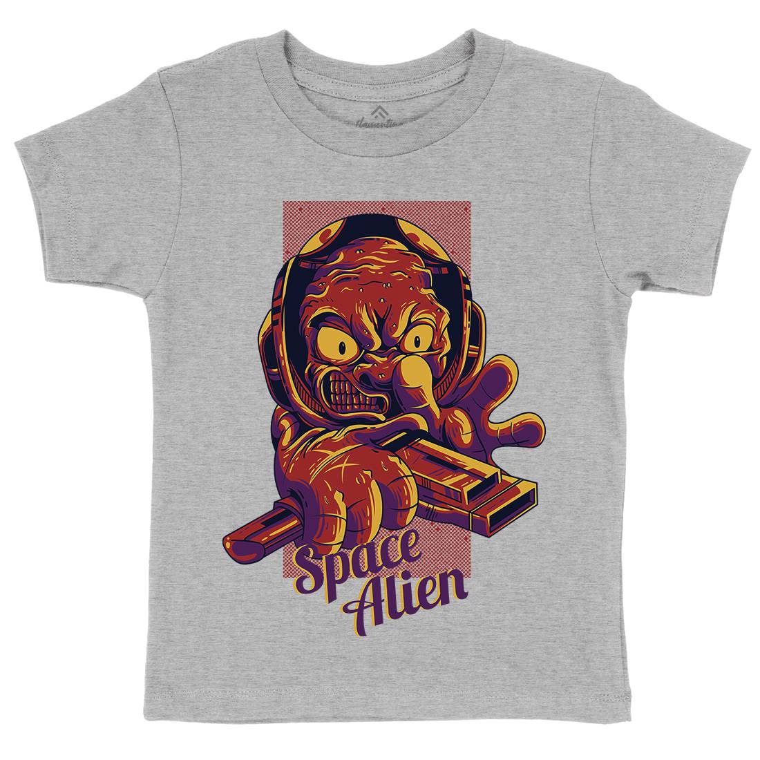 Alien Kids Crew Neck T-Shirt Space D827