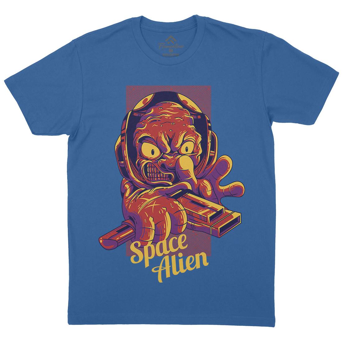 Alien Mens Organic Crew Neck T-Shirt Space D827