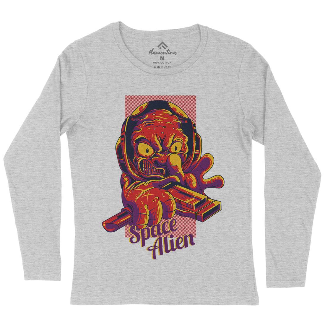 Alien Womens Long Sleeve T-Shirt Space D827