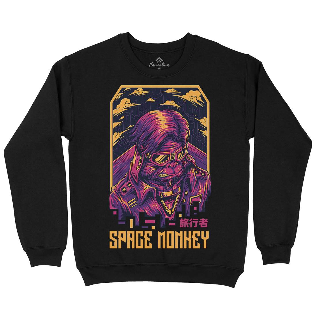 Monkey Mens Crew Neck Sweatshirt Space D829
