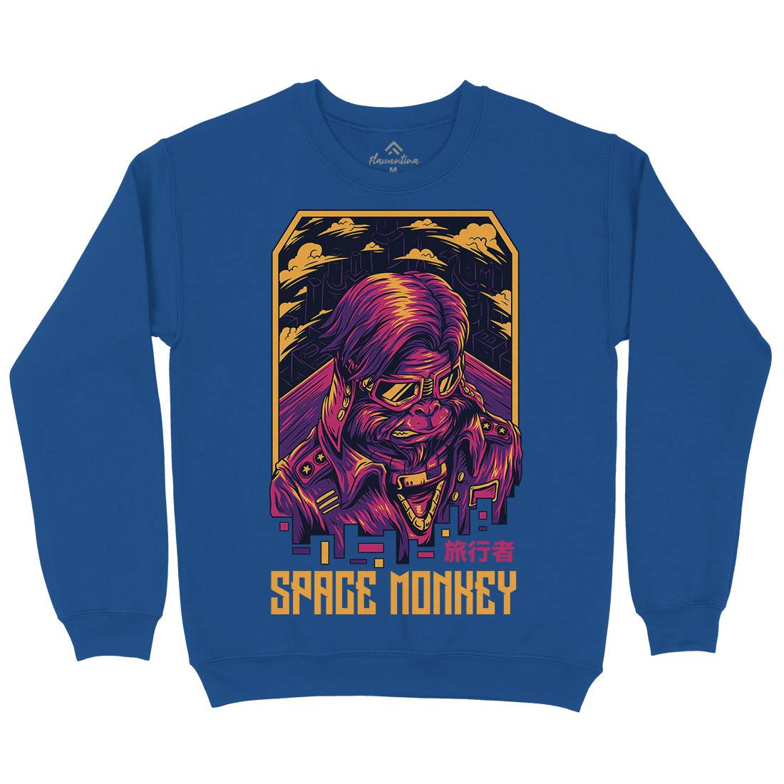 Monkey Mens Crew Neck Sweatshirt Space D829