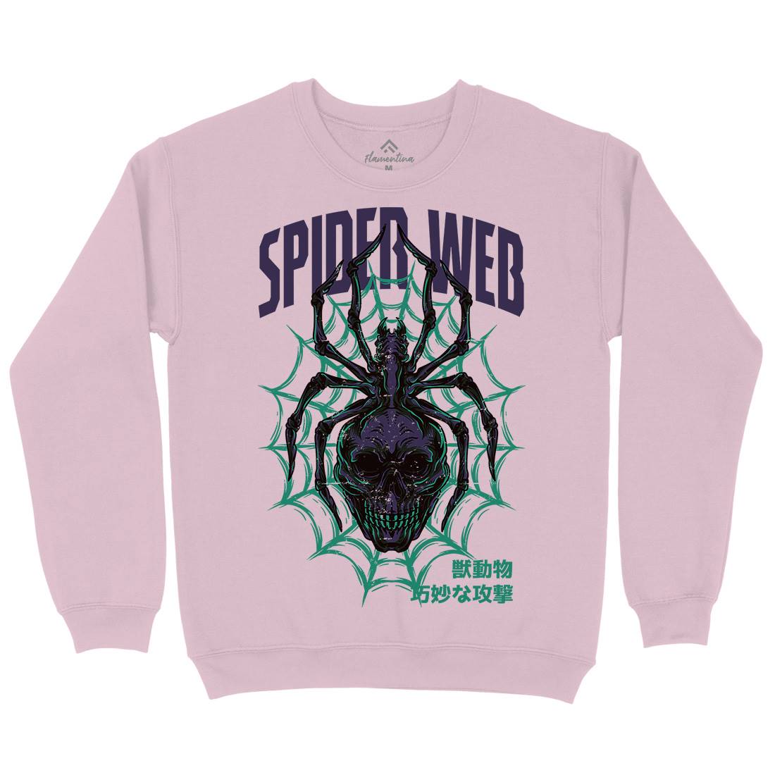 Spider Web Kids Crew Neck Sweatshirt Horror D830