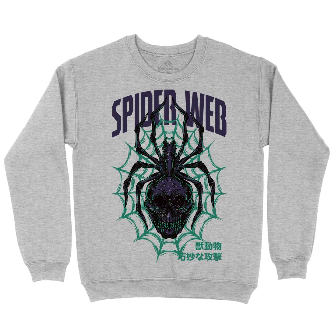 Spider Web Kids Crew Neck Sweatshirt Horror D830