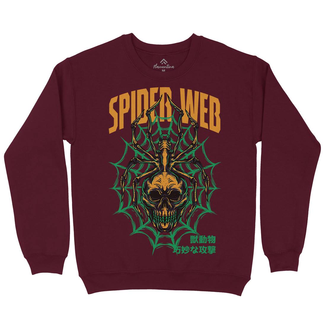 Spider Web Mens Crew Neck Sweatshirt Horror D830