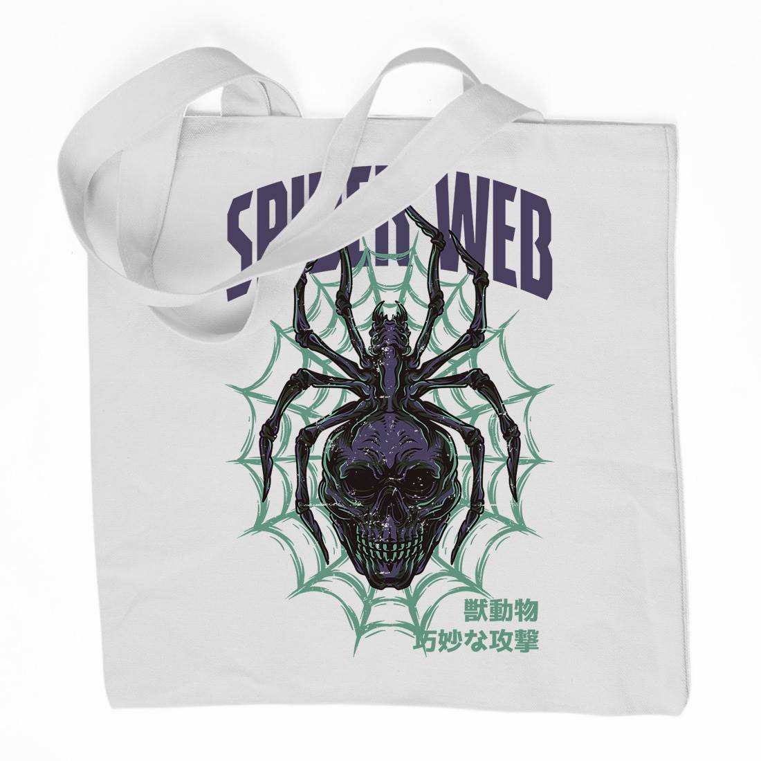 Spider Web Organic Premium Cotton Tote Bag Horror D830