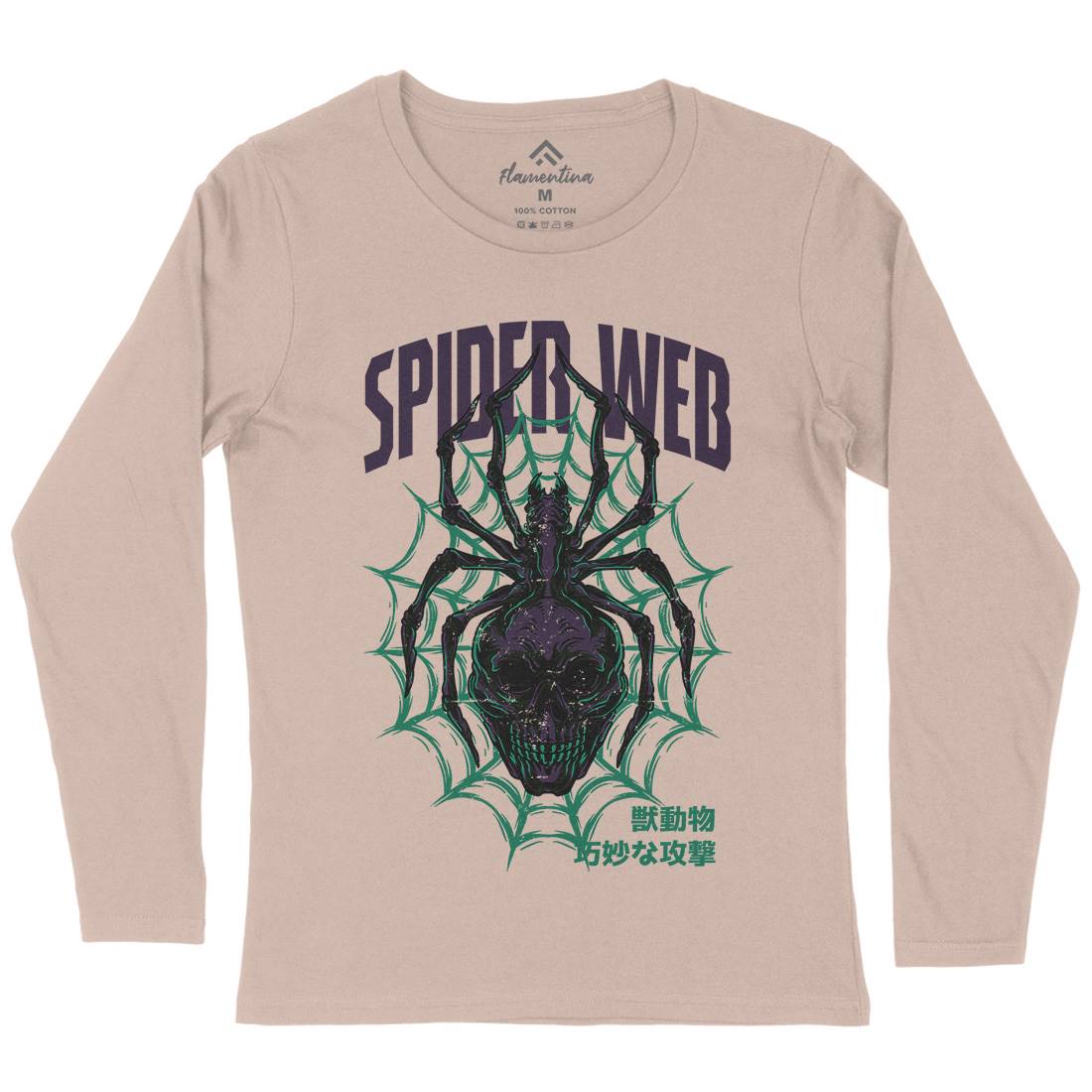 Spider Web Womens Long Sleeve T-Shirt Horror D830