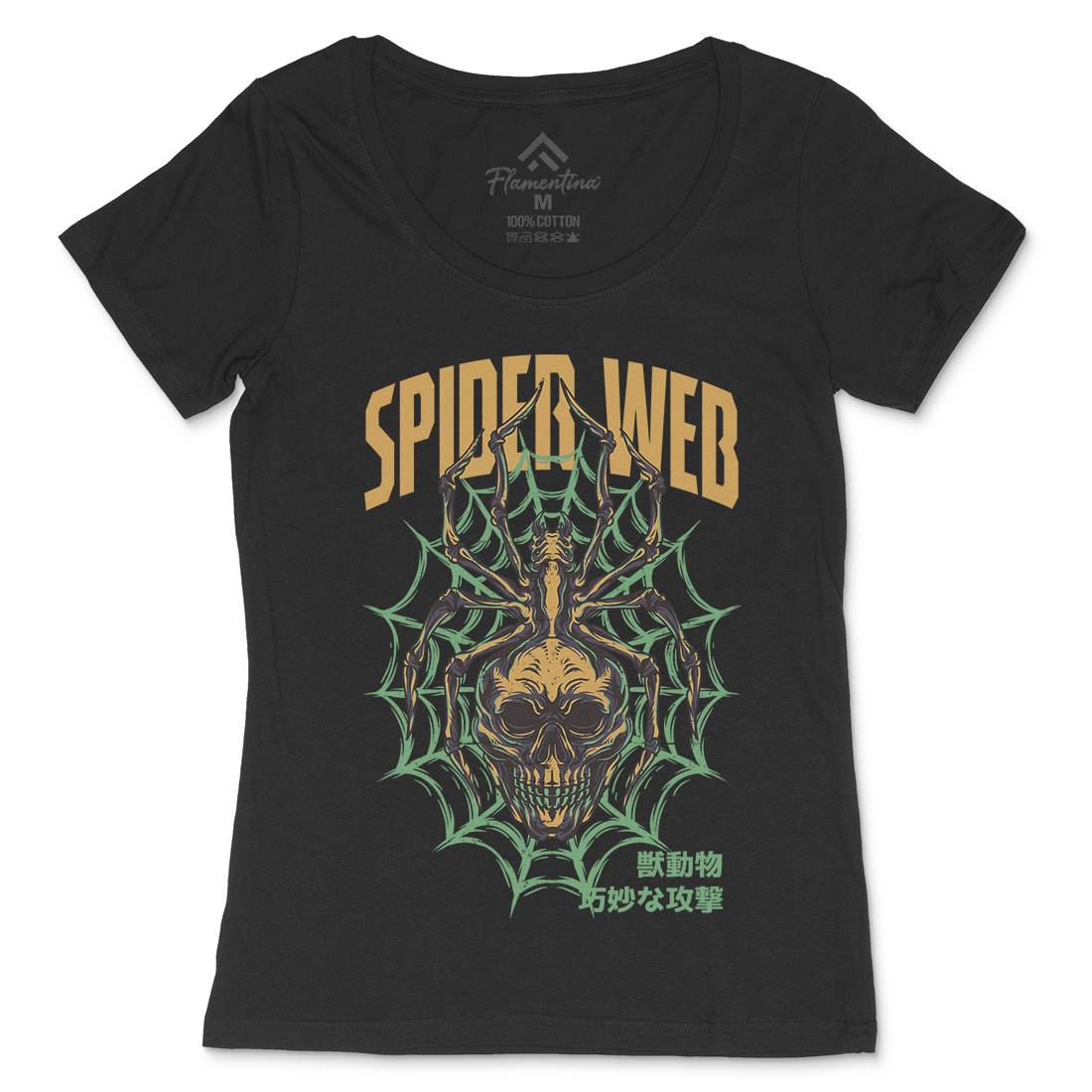 Spider Web Womens Scoop Neck T-Shirt Horror D830