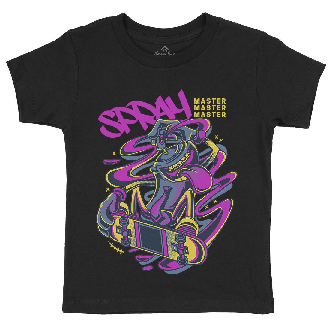 Spray Master Kids Crew Neck T-Shirt Skate D832