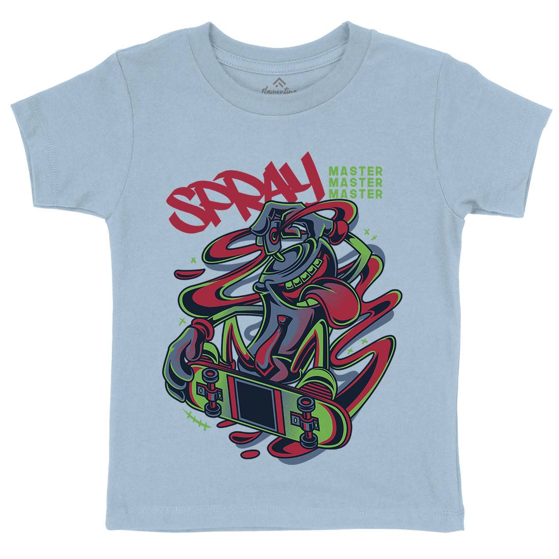 Spray Master Kids Organic Crew Neck T-Shirt Skate D832