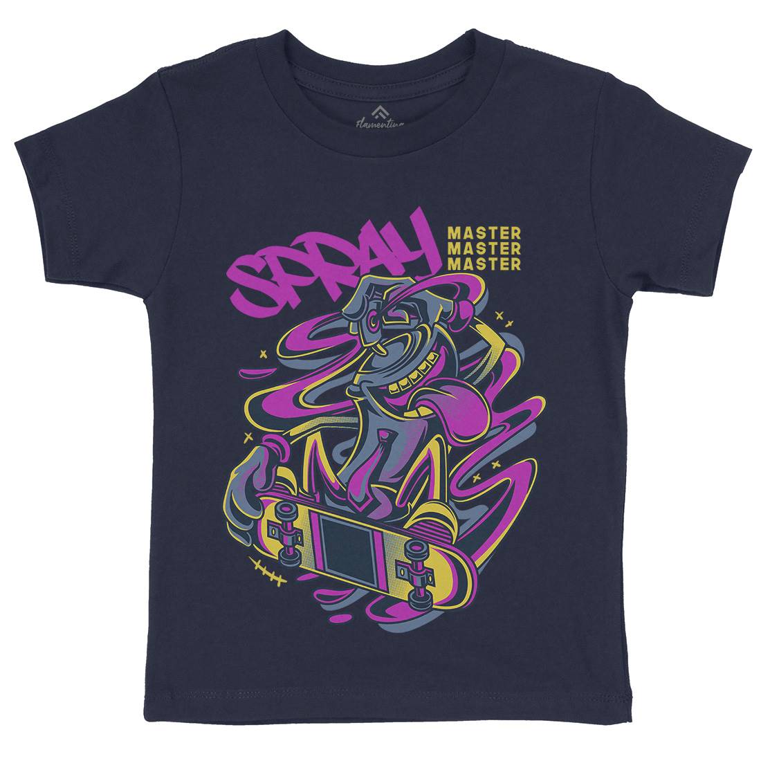 Spray Master Kids Crew Neck T-Shirt Skate D832