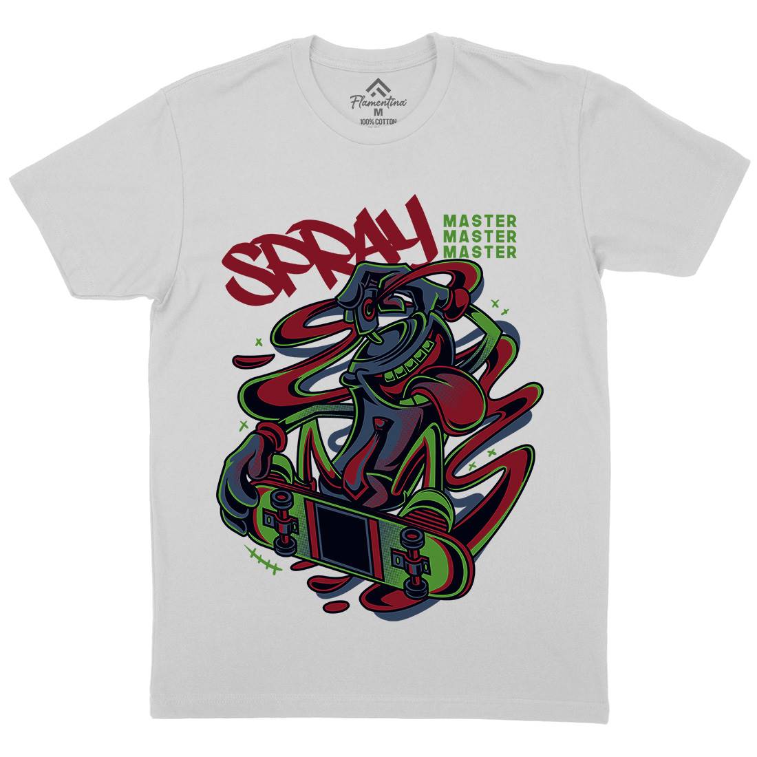 Spray Master Mens Crew Neck T-Shirt Skate D832