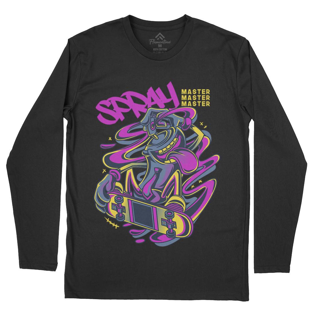 Spray Master Mens Long Sleeve T-Shirt Skate D832