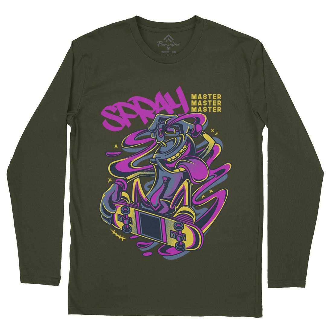 Spray Master Mens Long Sleeve T-Shirt Skate D832