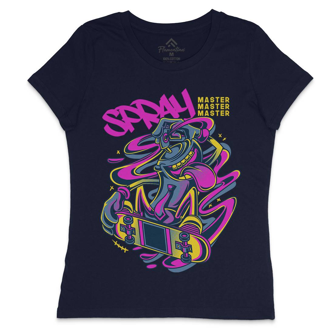 Spray Master Womens Crew Neck T-Shirt Skate D832