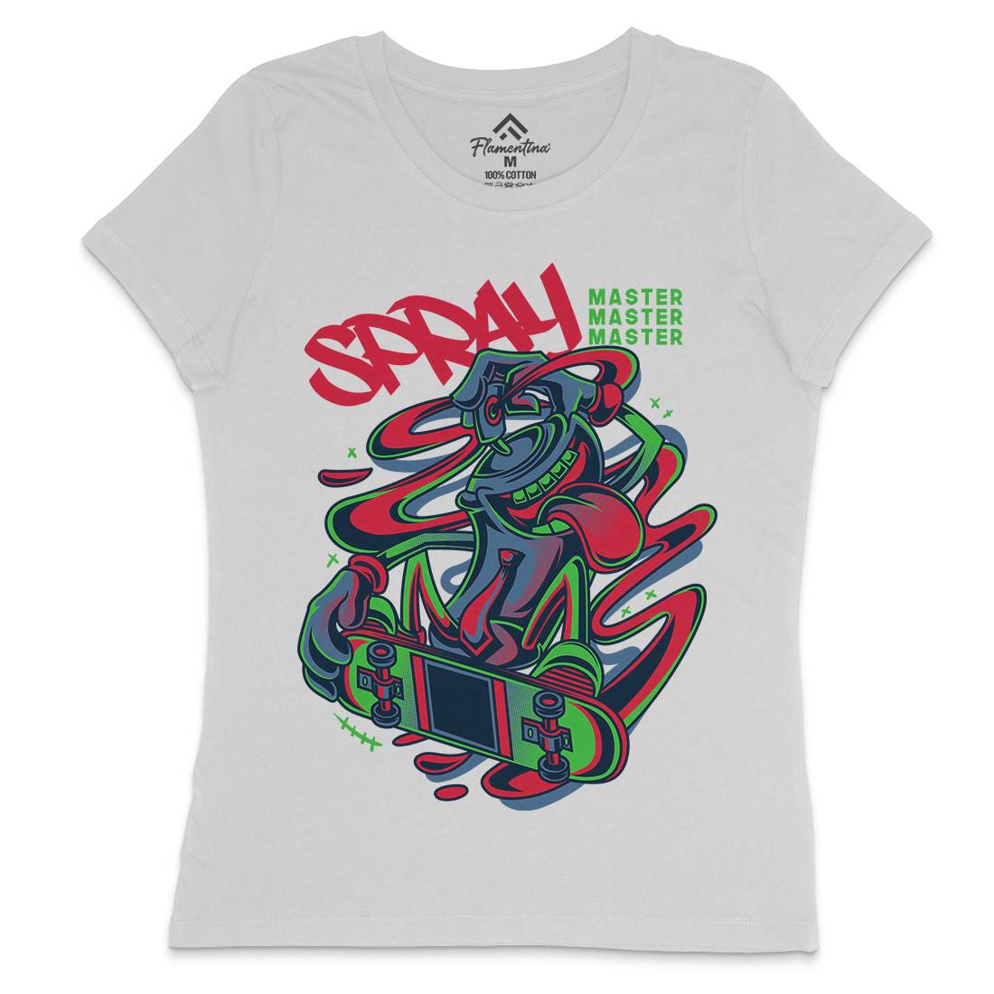 Spray Master Womens Crew Neck T-Shirt Skate D832