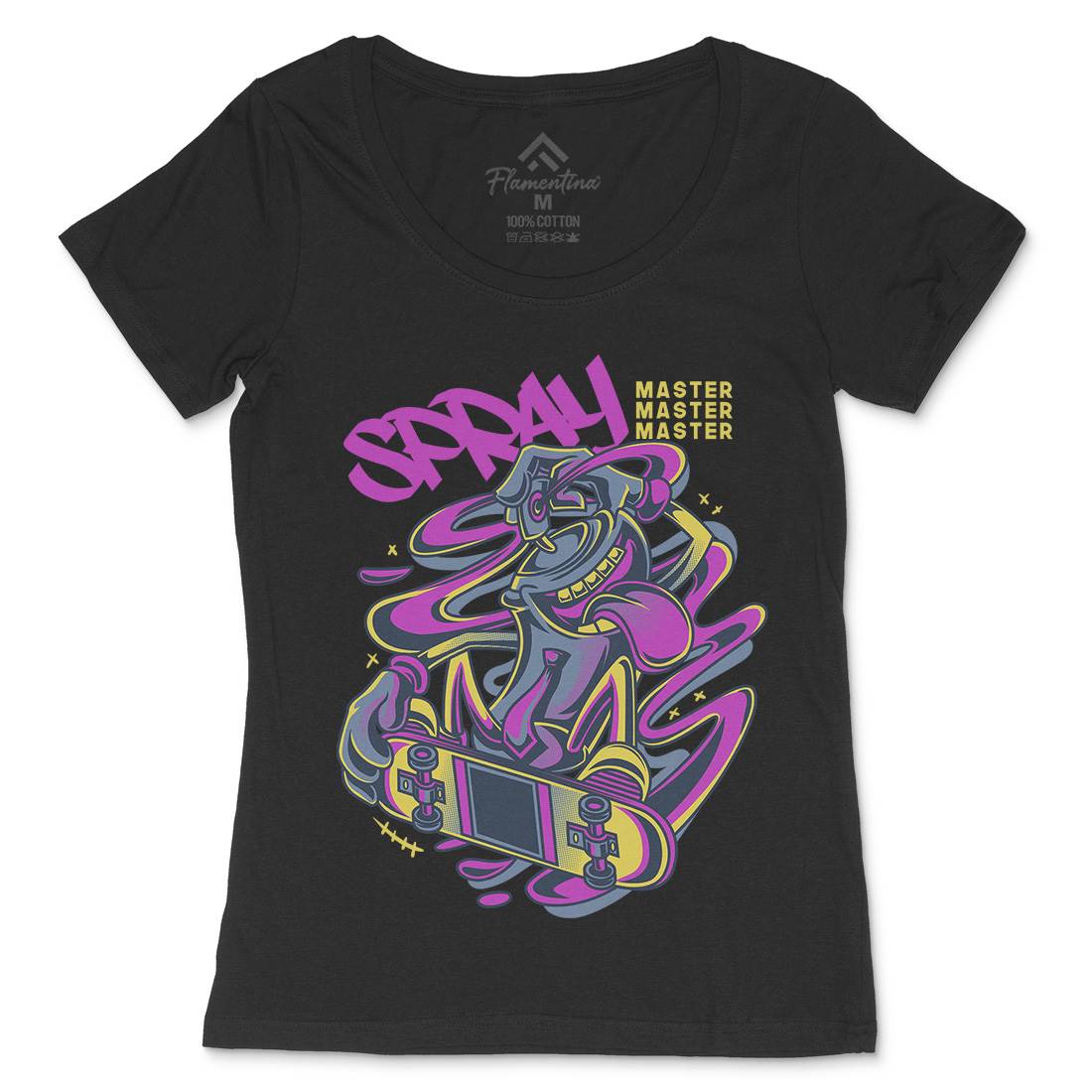 Spray Master Womens Scoop Neck T-Shirt Skate D832