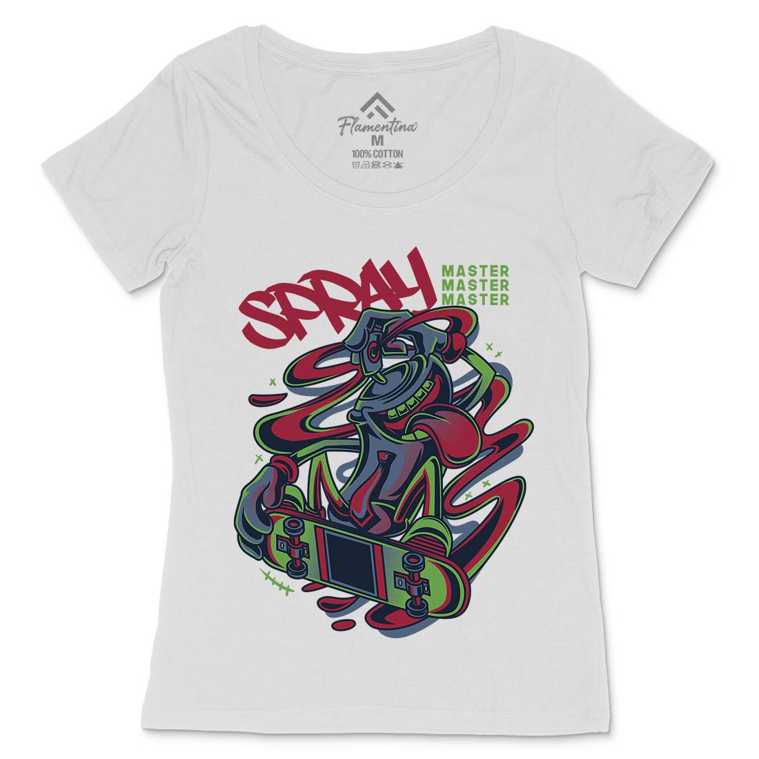 Spray Master Womens Scoop Neck T-Shirt Skate D832