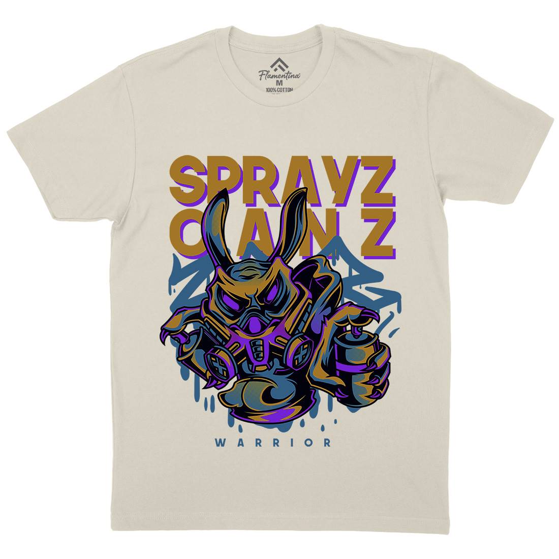 Spray Cans Mens Organic Crew Neck T-Shirt Graffiti D833