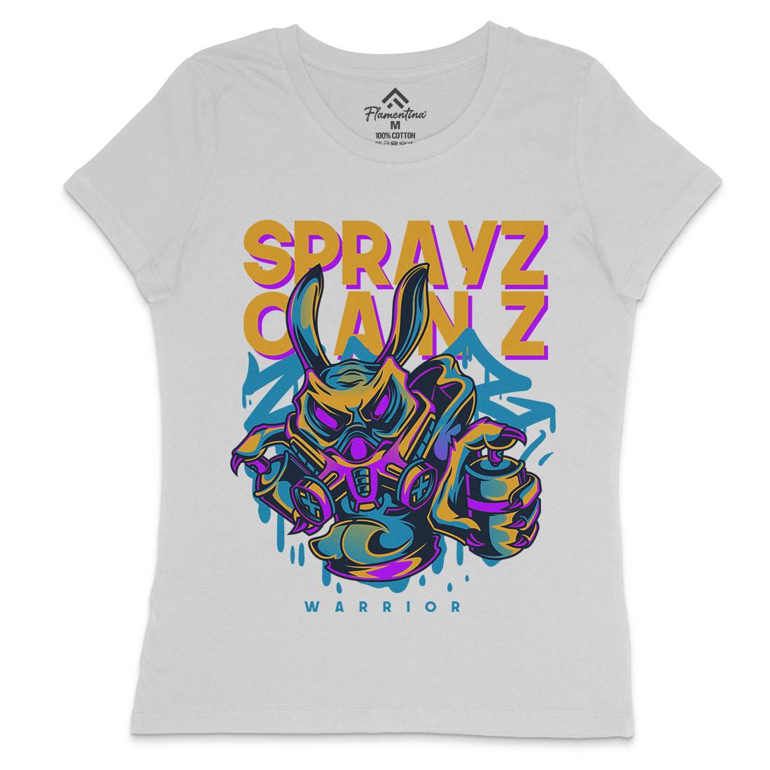 Spray Cans Womens Crew Neck T-Shirt Graffiti D833