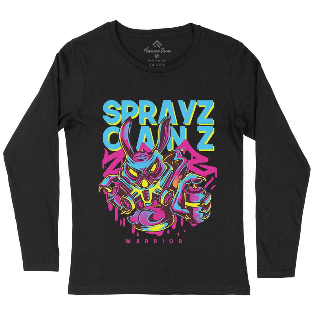 Spray Cans Womens Long Sleeve T-Shirt Graffiti D833