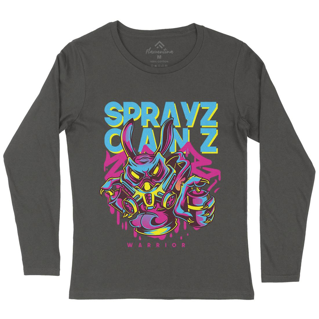 Spray Cans Womens Long Sleeve T-Shirt Graffiti D833