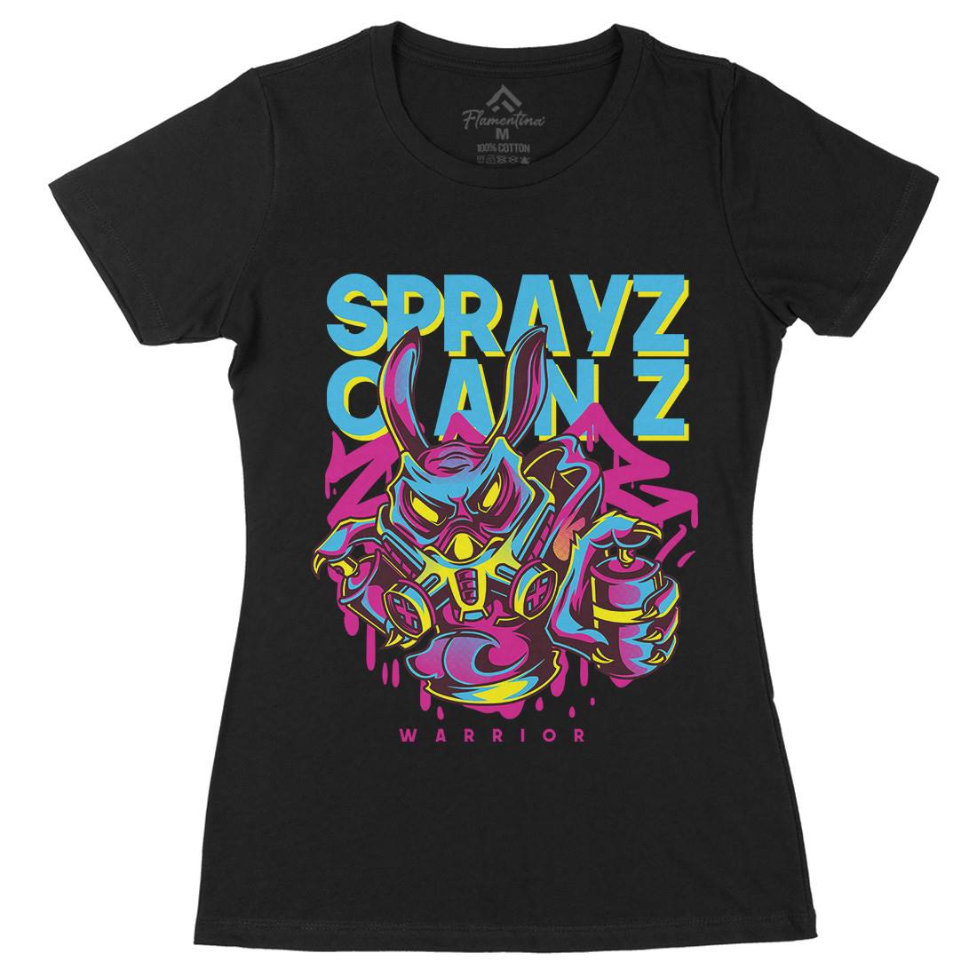 Spray Cans Womens Organic Crew Neck T-Shirt Graffiti D833