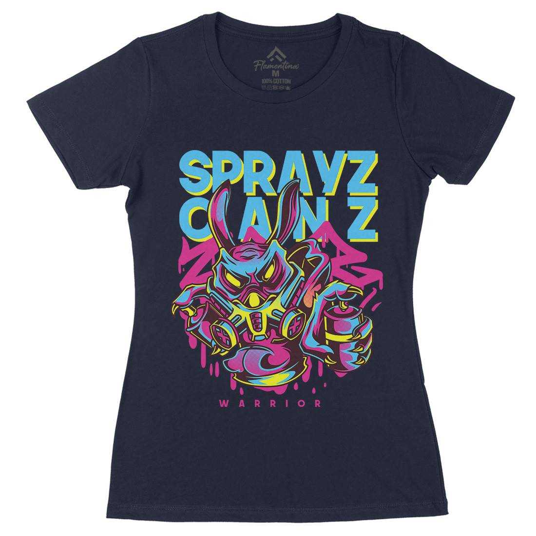 Spray Cans Womens Organic Crew Neck T-Shirt Graffiti D833