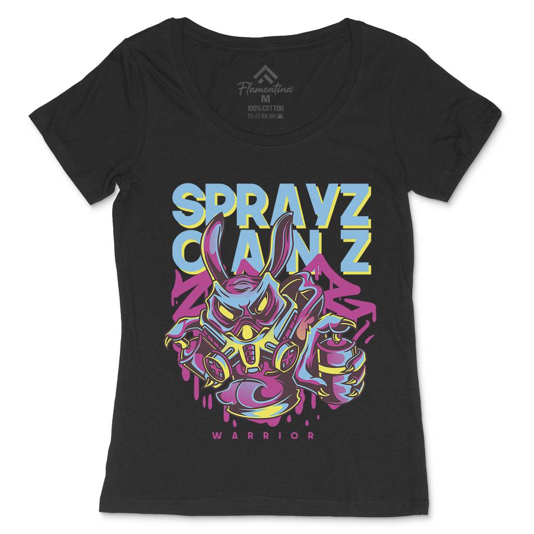 Spray Cans Womens Scoop Neck T-Shirt Graffiti D833