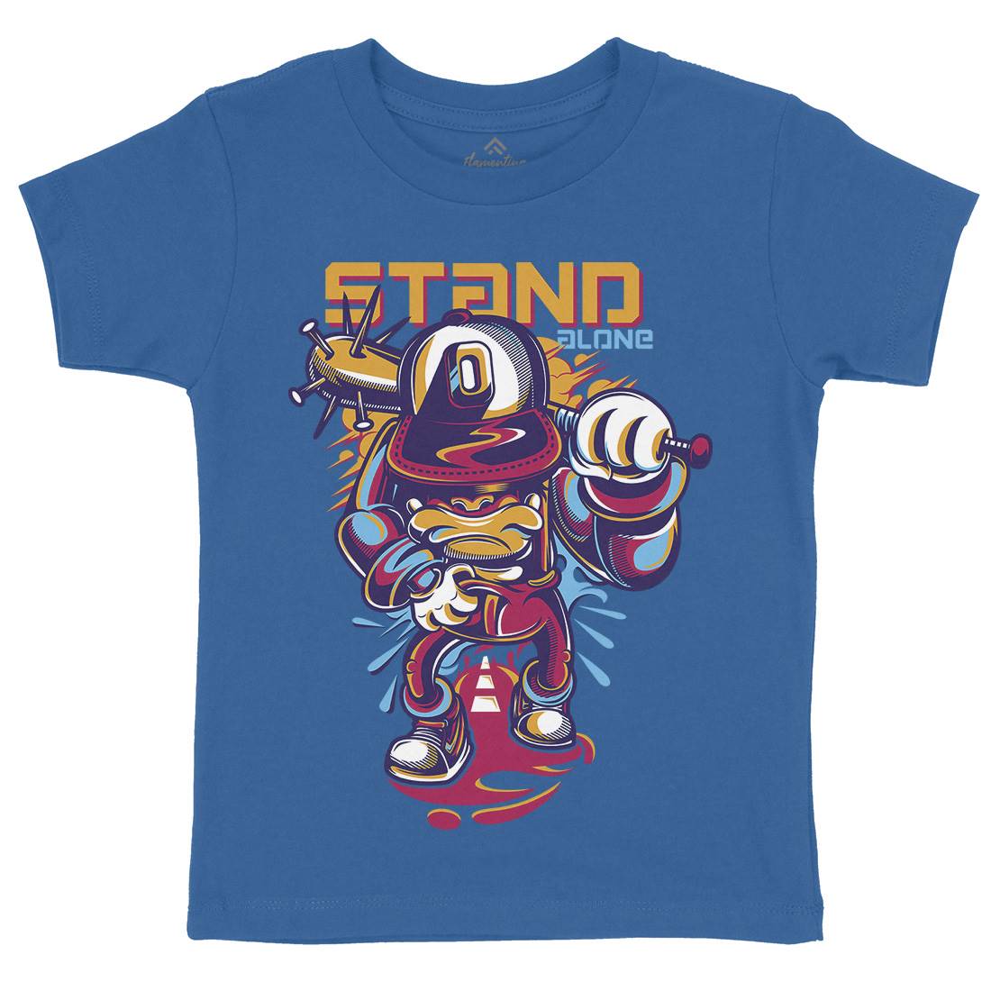Stand Alone Kids Organic Crew Neck T-Shirt Graffiti D834