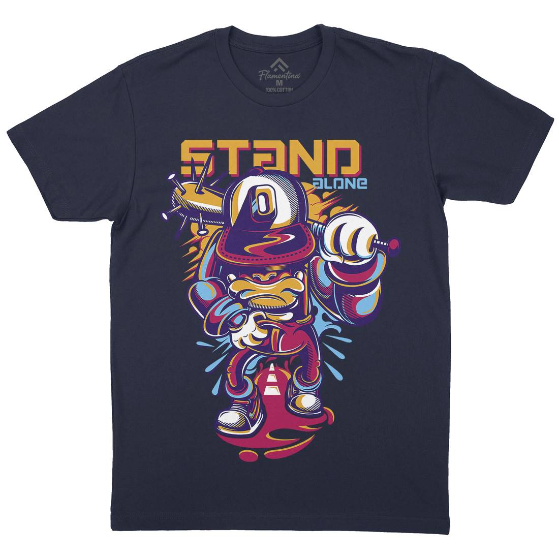Stand Alone Mens Organic Crew Neck T-Shirt Graffiti D834