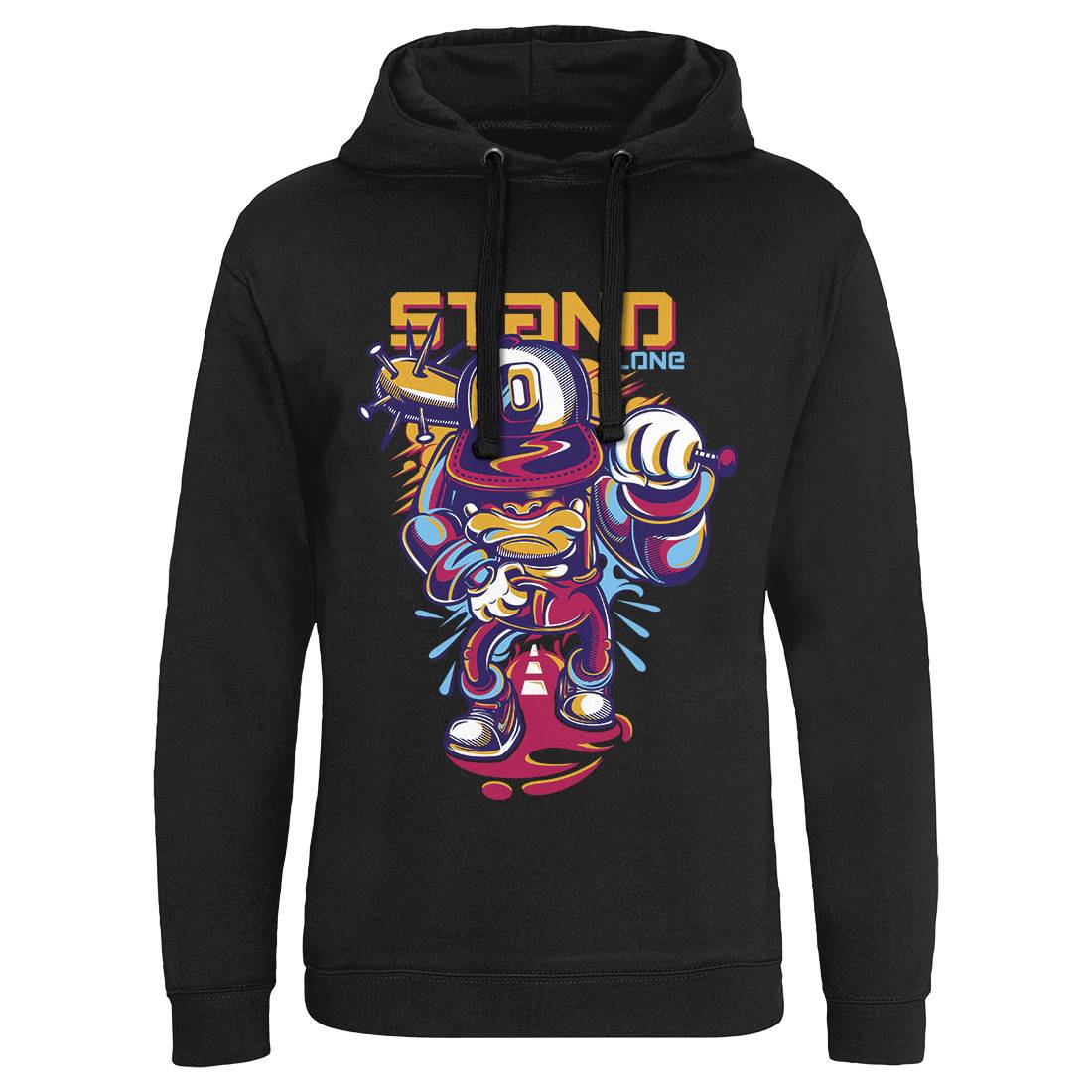 Stand Alone Mens Hoodie Without Pocket Graffiti D834