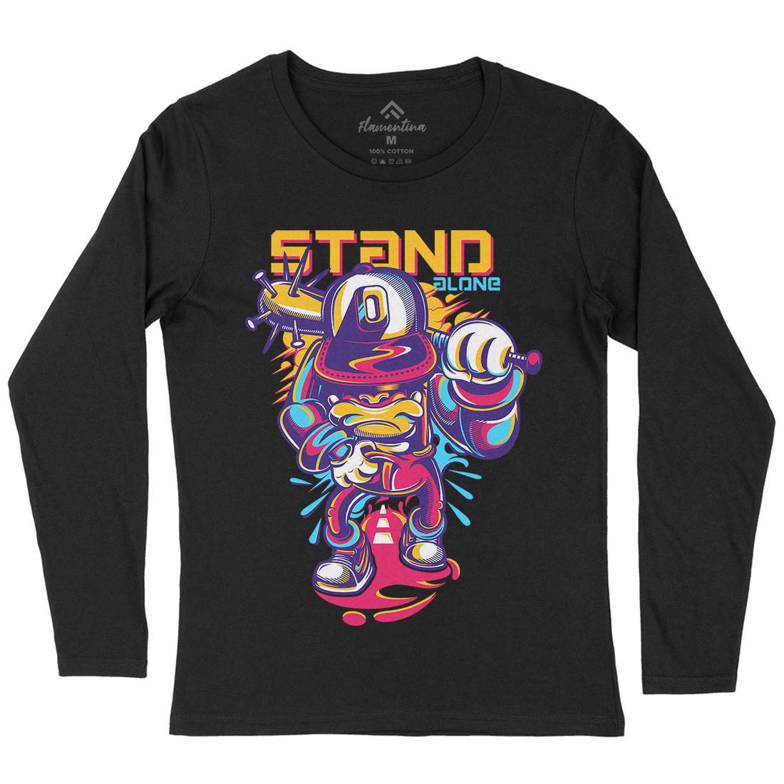 Stand Alone Womens Long Sleeve T-Shirt Graffiti D834