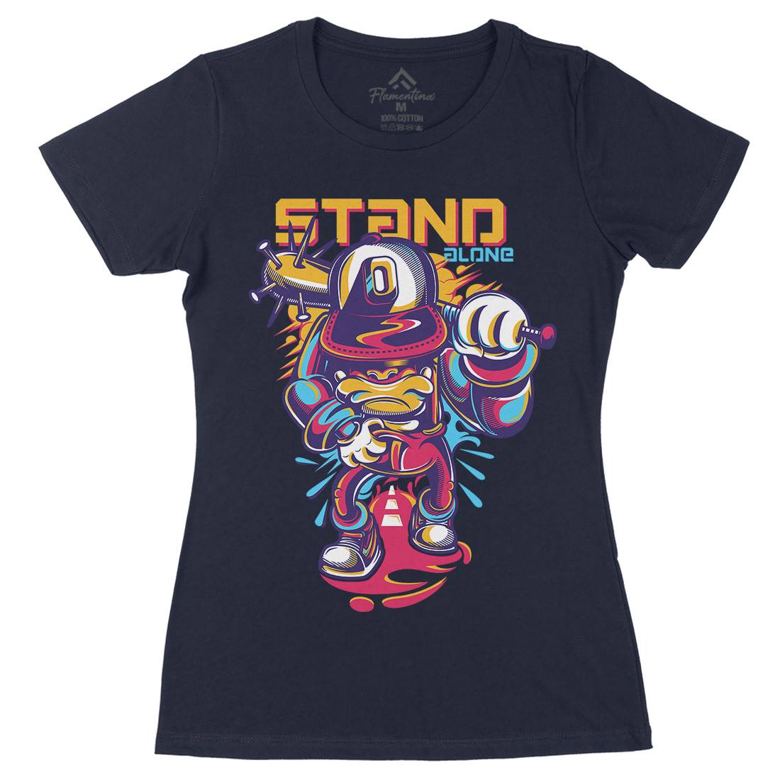 Stand Alone Womens Organic Crew Neck T-Shirt Graffiti D834
